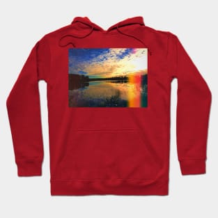 Retro Vintage Tumblr Landscape - Sky Reflection In Water Hoodie